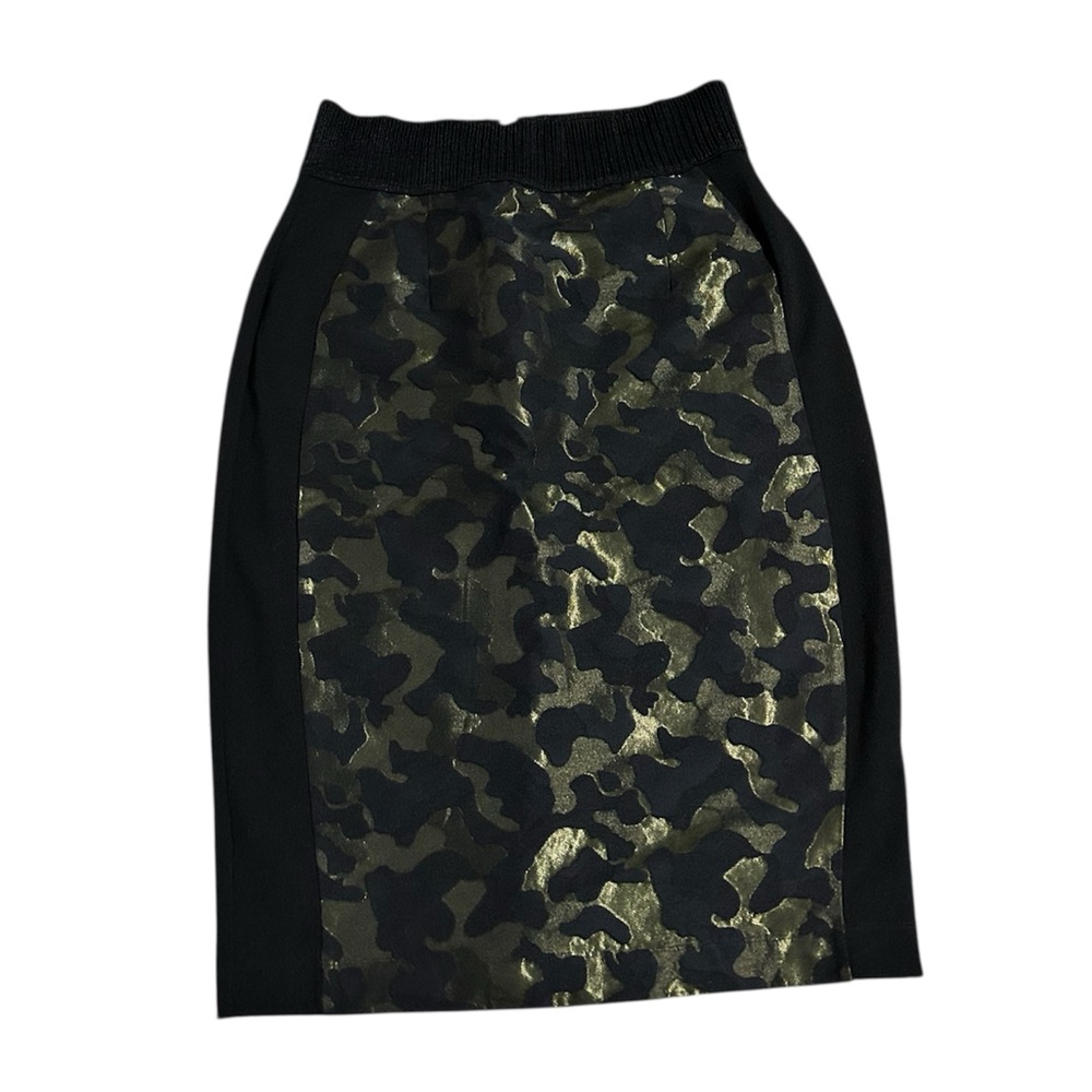 maeve by anthropologie camo brocade ponte pencil metallic midi skirt women’s 12